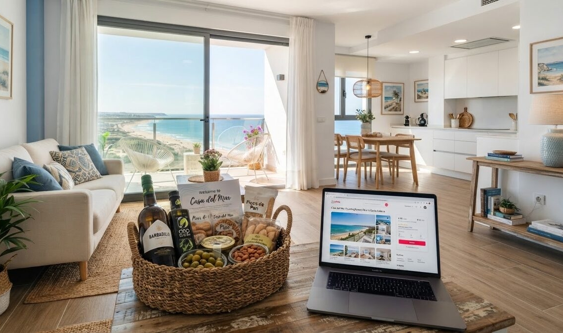 Apartamento vacacional en Rota Costa Ballena con vista al mar preparado para huéspedes de Airbnb y Booking