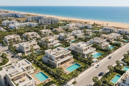 Vista aérea con marcadores de las mejores zonas para comprar piso de alquiler turístico en Rota y Costa Ballena Cádiz