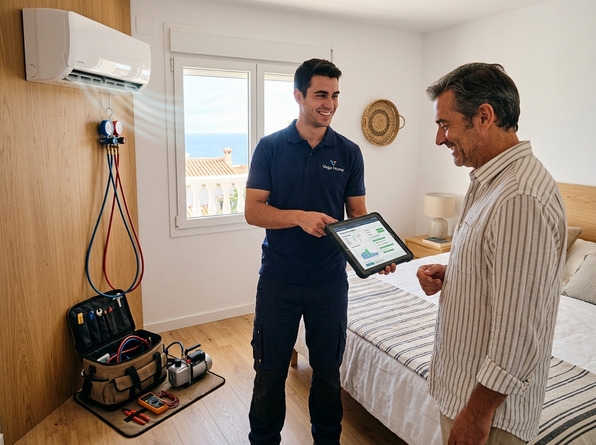 Servicio de Climatización · A/A para viviendas vacacionales en Costa Ballena, Rota, Sanlúcar y Chipiona · Vega Home