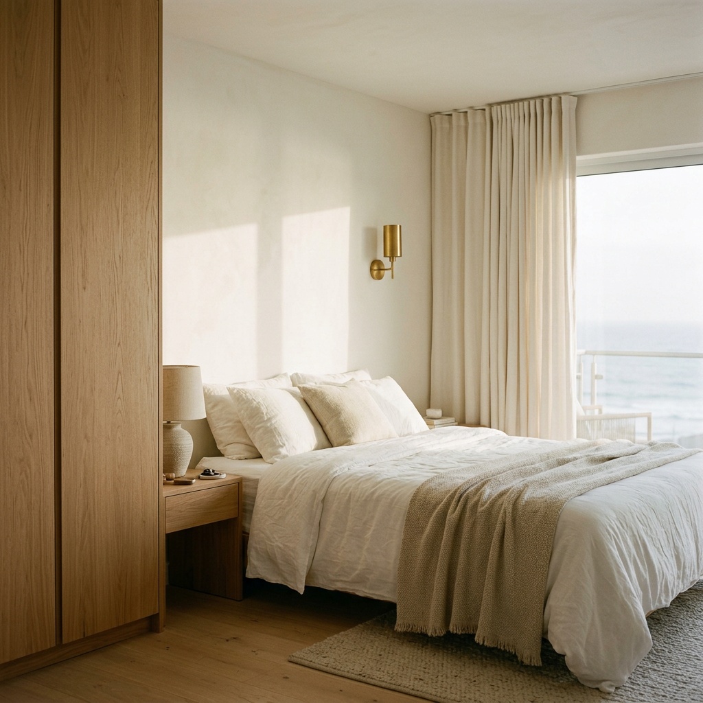 Reformas de baño, cocina e integrales para viviendas vacacionales · Costa Ballena, Rota, Sanlúcar y Chipiona 7 Dormitorio reformado estilo mediterráneo con armario integrado — Vega Home